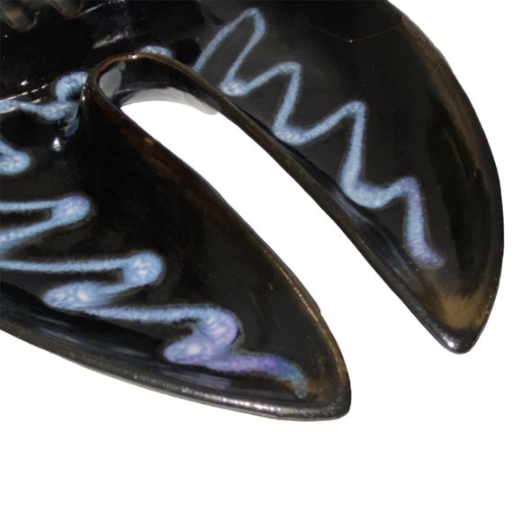 Vintage Mid-Century Modern Black Ashtray Trinket Dish ESD Japan Glazed Pottery - Picture 3 of 7